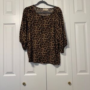 Michael Kors Animal Print Long Sleeve Dress